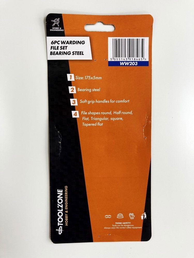 WARDING FILE SET 6PC BEARING STEEL 175 x 5mm - TOOLZONE KDPWW203 - Image 4