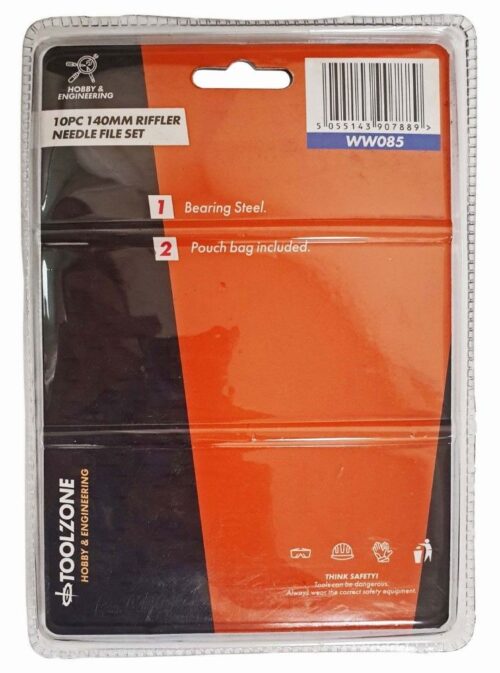 NEEDLE FILE SET RIFFLER 10PC 140mm VARIOUS SHAPES WITH POUCH – TOOLZONE KDPWW085
