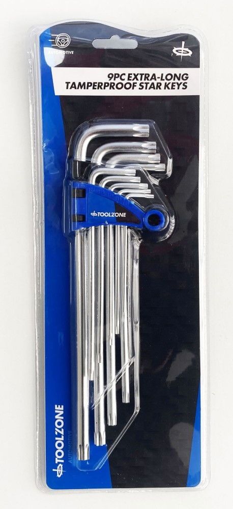 EXTRA-LONG TAMPERPROOF STAR KEY SET 9PC T10-T50 - TOOLZONE KDPSD076 - Image 3