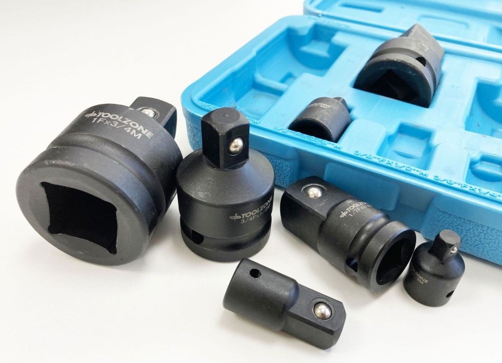 IMPACT ADAPTOR SET 8 PIECES 1/4" TO 1" DRIVE IN BLOW MOLD CASE - TOOLZONE KDPSS243 - Image 4