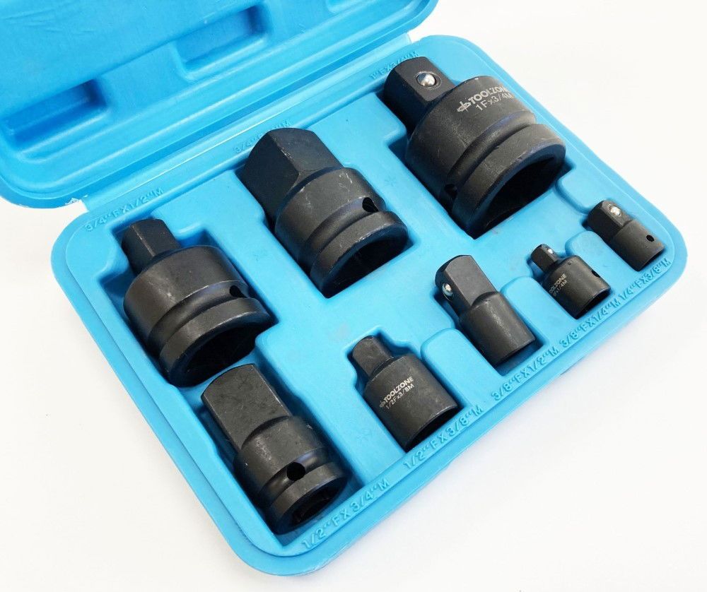 IMPACT ADAPTOR SET 8 PIECES 1/4" TO 1" DRIVE IN BLOW MOLD CASE - TOOLZONE KDPSS243 - Image 5