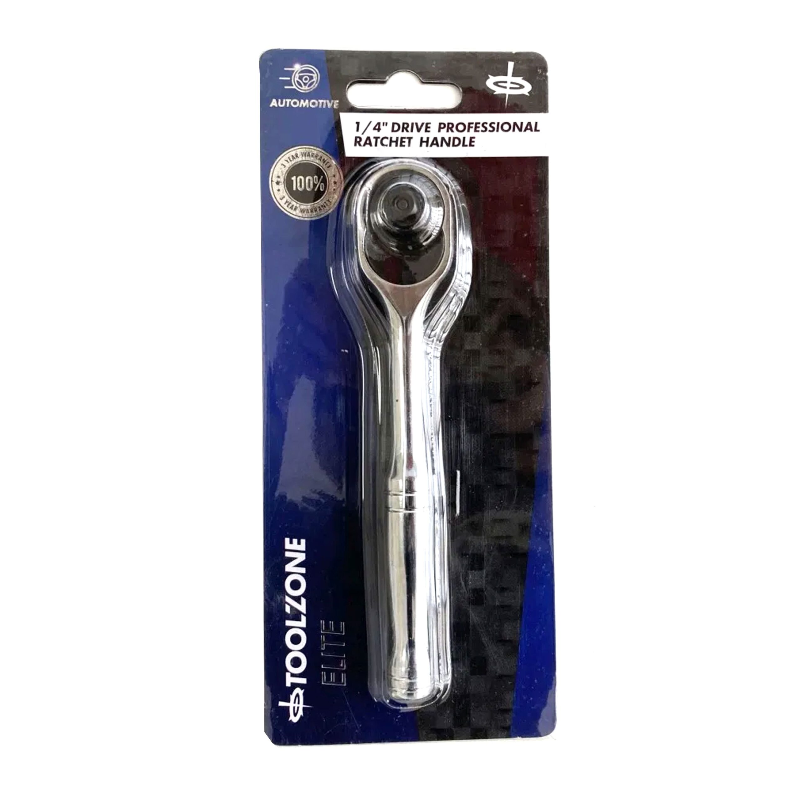 RATCHET HANDLE 1/4" DRIVE PROFESSIONAL POLISHED 150mm CRV QUICK RELEASE - TOOLZONE KDPSS052 - Image 4