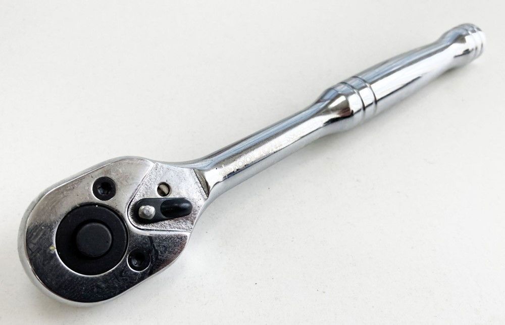 RATCHET HANDLE 1/4" DRIVE PROFESSIONAL POLISHED 150mm CRV QUICK RELEASE - TOOLZONE KDPSS052 - Image 5