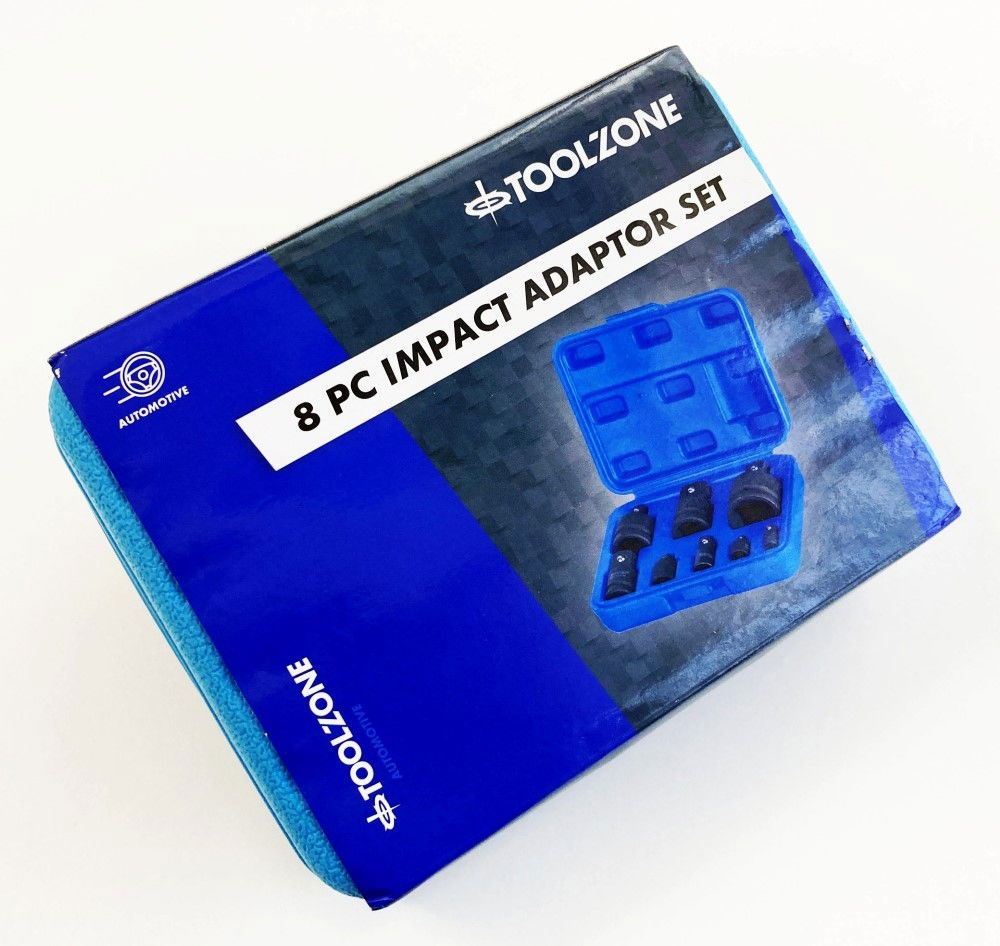 IMPACT ADAPTOR SET 8 PIECES 1/4" TO 1" DRIVE IN BLOW MOLD CASE - TOOLZONE KDPSS243 - Image 7