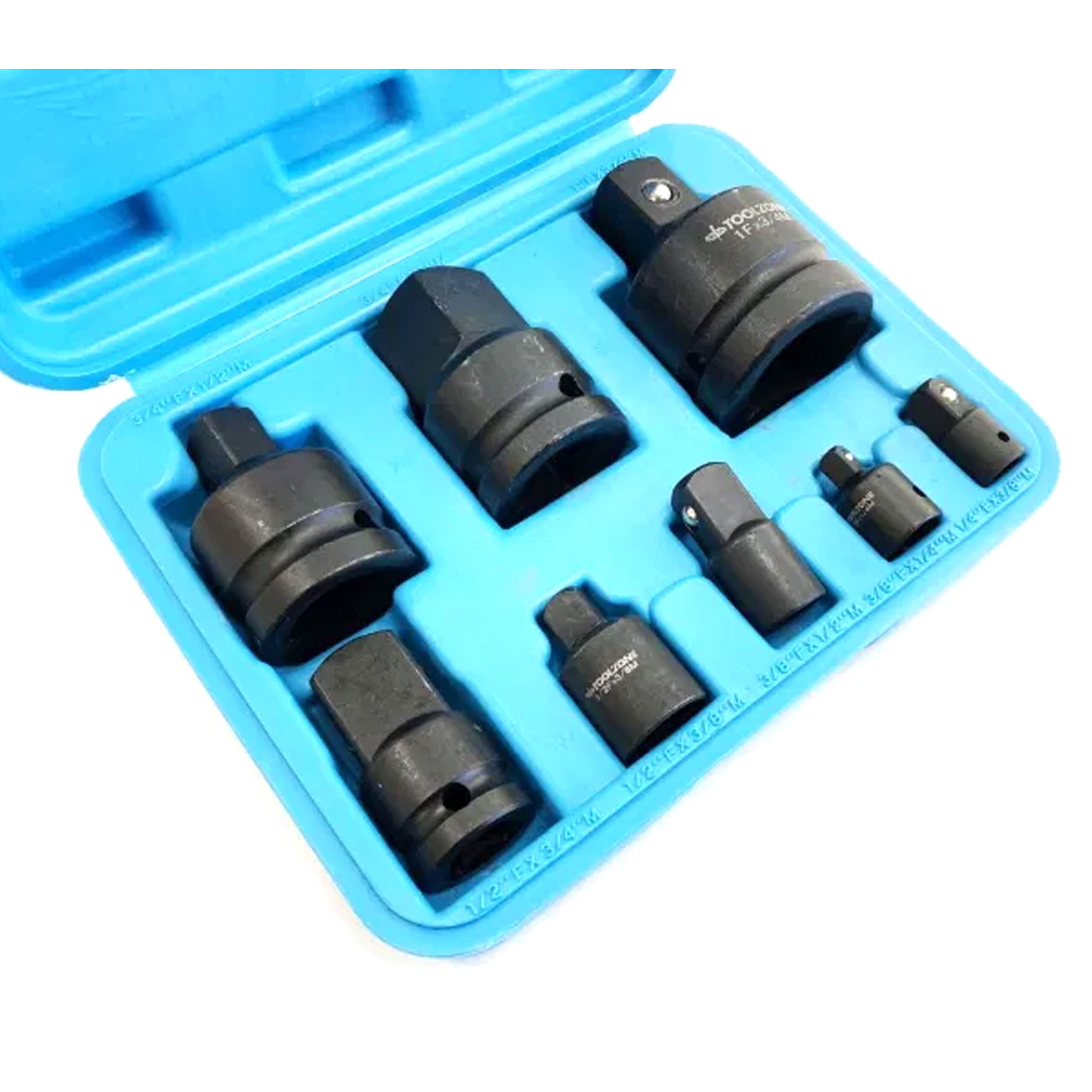 IMPACT ADAPTOR SET 8 PIECES 1/4" TO 1" DRIVE IN BLOW MOLD CASE - TOOLZONE KDPSS243 - Image 8