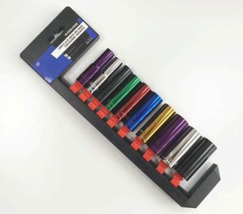 DEEP SOCKET SET 10 PIECES 3/8″ DRIVE MM CRV COLOUR CODED 10mm-19mm – TOOLZONE KDPSS315