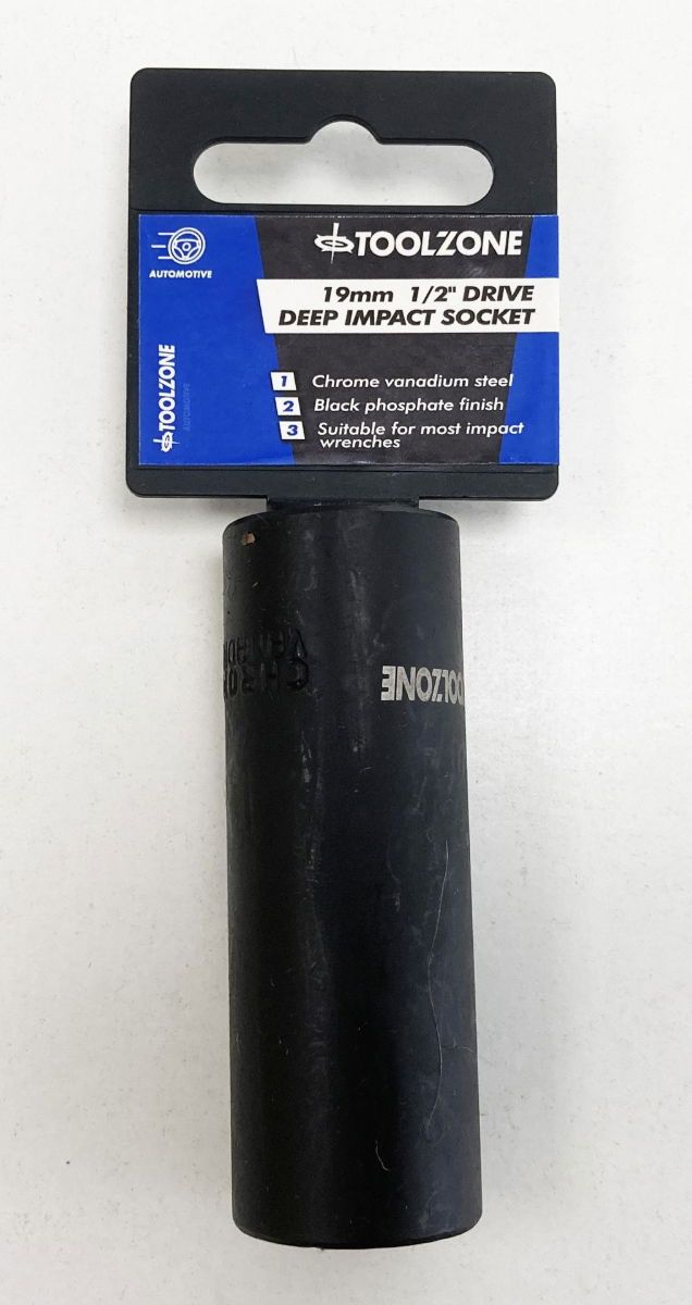 DEEP IMPACT SOCKET 19mm 1/2" DRIVE CRV - TOOLZONE KDPSS320 - Image 3
