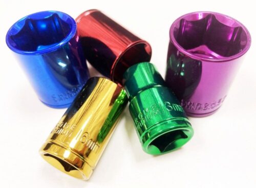 SOCKET SET 10 PIECES 1/2″ DRIVE MM CRV COLOUR CODED 13mm-24mm – TOOLZONE KDPSS313