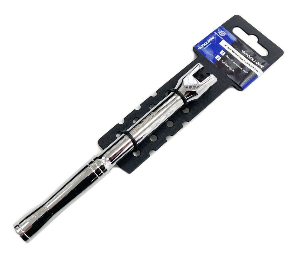 FLEXIBLE KNUCKLE BAR 1/4" DRIVE 150mm CRV - TOOLZONE KDPSS317 - Image 5