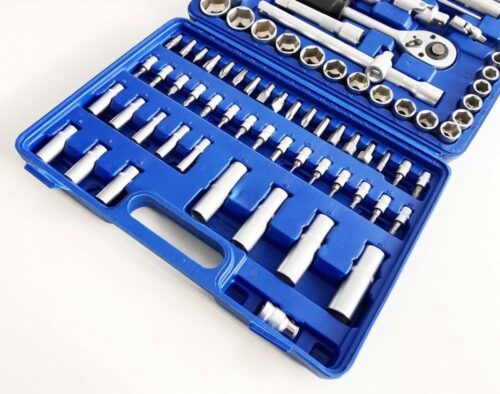 SOCKET SET 94 PIECES CARBON STEEL 1/2″ AND 1/4″ DRIVE SATIN FINISH IN CASE – TOOLZONE KDPSS247