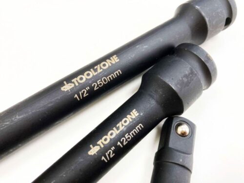 IMPACT EXTENSION BAR SET 1/2″ DRIVE 3 PIECES 75mm 125mm 250mm CRV – TOOLZONE KDPSS236