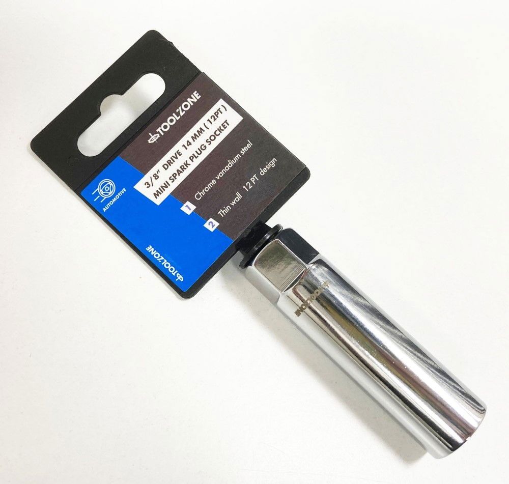 SPARK PLUG SOCKET 3/8" DRIVE 14mm THIN WALL 12 POINT CRV - TOOLZONE KDPSS237 - Image 4