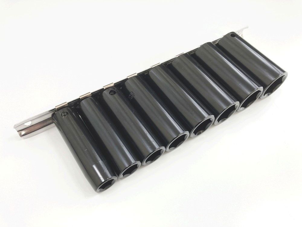 IMPACT SOCKET SET DEEP 3/8" DRIVE AF 8 PIECES 3/8"-13/16" CRV BLACK FINISH - TOOLZONE KDPSS233 - Image 3