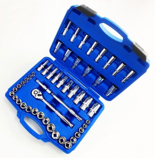 SOCKET SET 3/8″ DRIVE MM AND AF 50 PIECES SHALLOW AND DEEP CRV – TOOLZONE KDPSS226