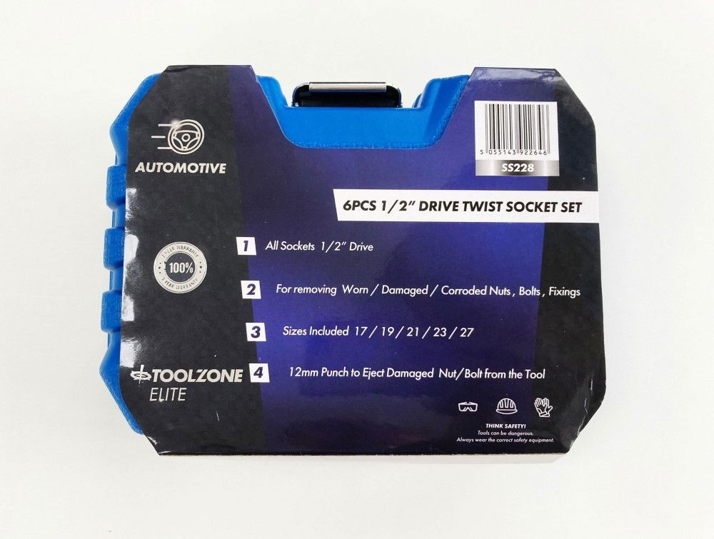 TWIST SOCKET SET 1/2" DRIVE 6 PIECES 17mm-27mm - TOOLZONE KDPSS228 - Image 4