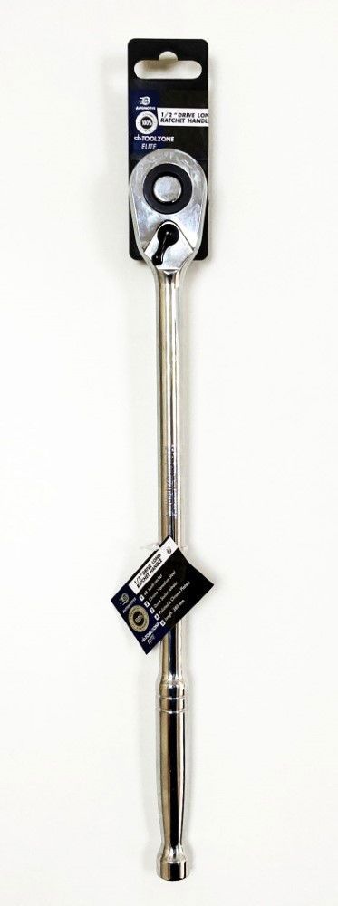 RATCHET HANDLE EXTRA LONG 1/2" DRIVE 375mm POLISHED CRV - TOOLZONE KDPSS200 - Image 4