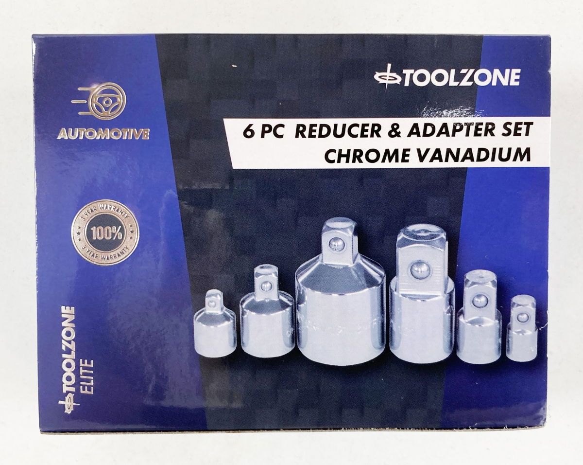 ADAPTOR SET 6 PIECES CRV SATIN FINISH - TOOLZONE KDPSS203 - Image 6