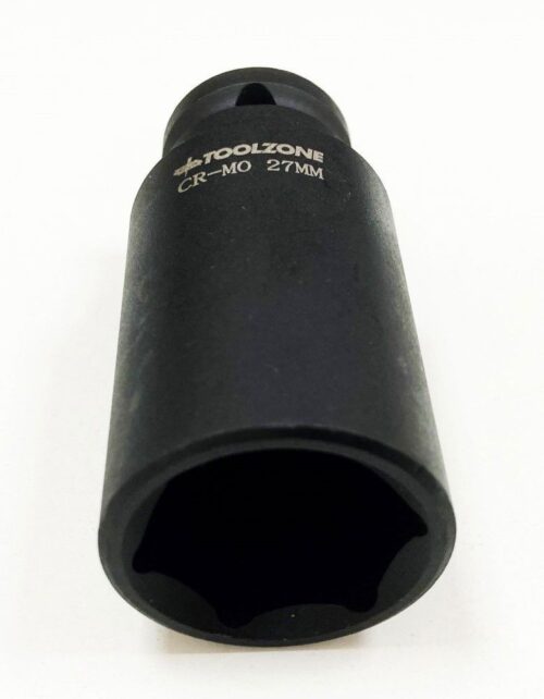 IMPACT SOCKET 1/2″ DRIVE DEEP 27mm CRMO – TOOLZONE KDPSS131