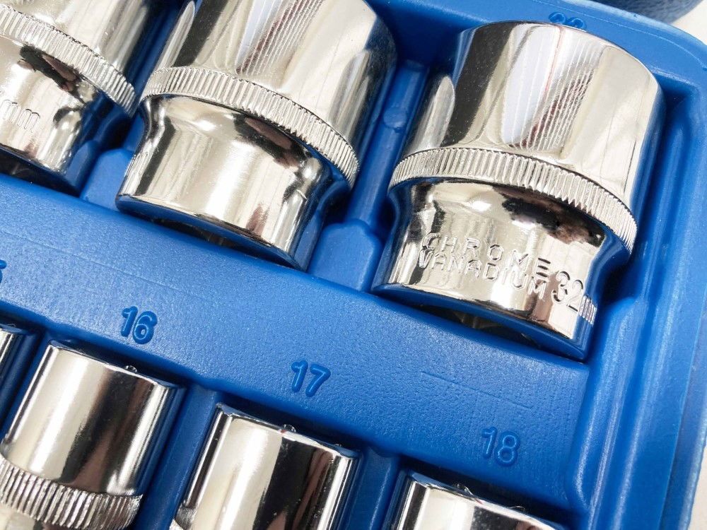 SOCKET SET 1/2" DRIVE PRO CRV 24 PIECES 10-24mm 27mm 30mm 32mm - TOOLZONE KDPSS108 - Image 2