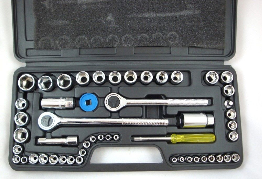 SOCKET SET 1/4" 3/8" 1/2" DRIVE 52 PIECES METRIC & AF - TOOLZONE KDPSS102 - Image 2