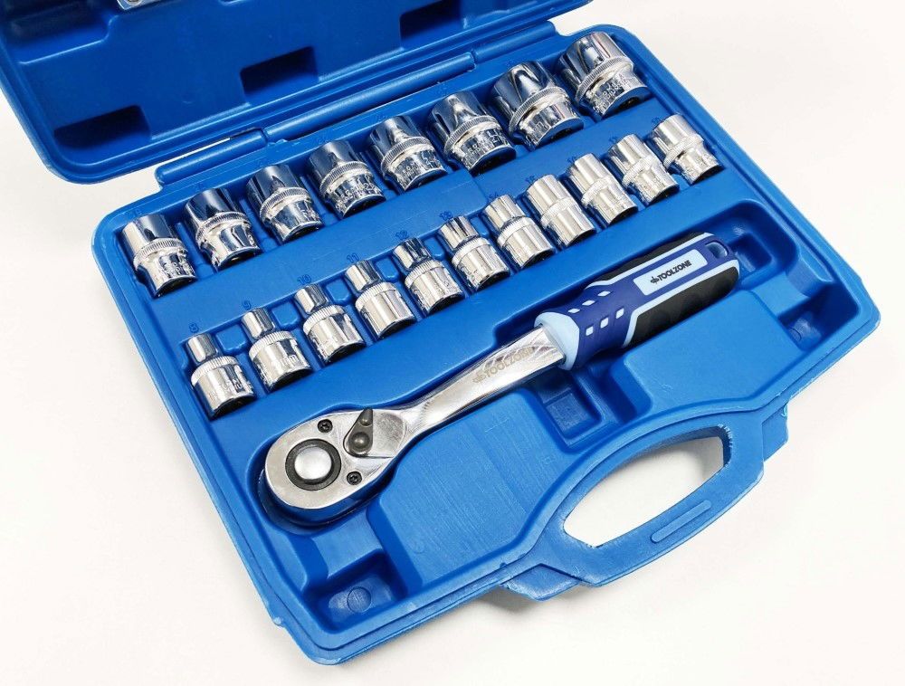 SOCKET SET 1/2" DRIVE PRO CRV 24 PIECES 10-24mm 27mm 30mm 32mm - TOOLZONE KDPSS108 - Image 3