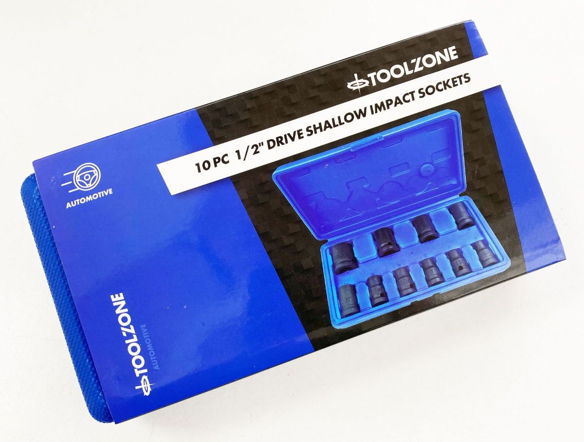 IMPACT SOCKET SET 1/2" DRIVE SHALLOW 10 PIECES 10-24mm - TOOLZONE KDPSS125 - Image 4