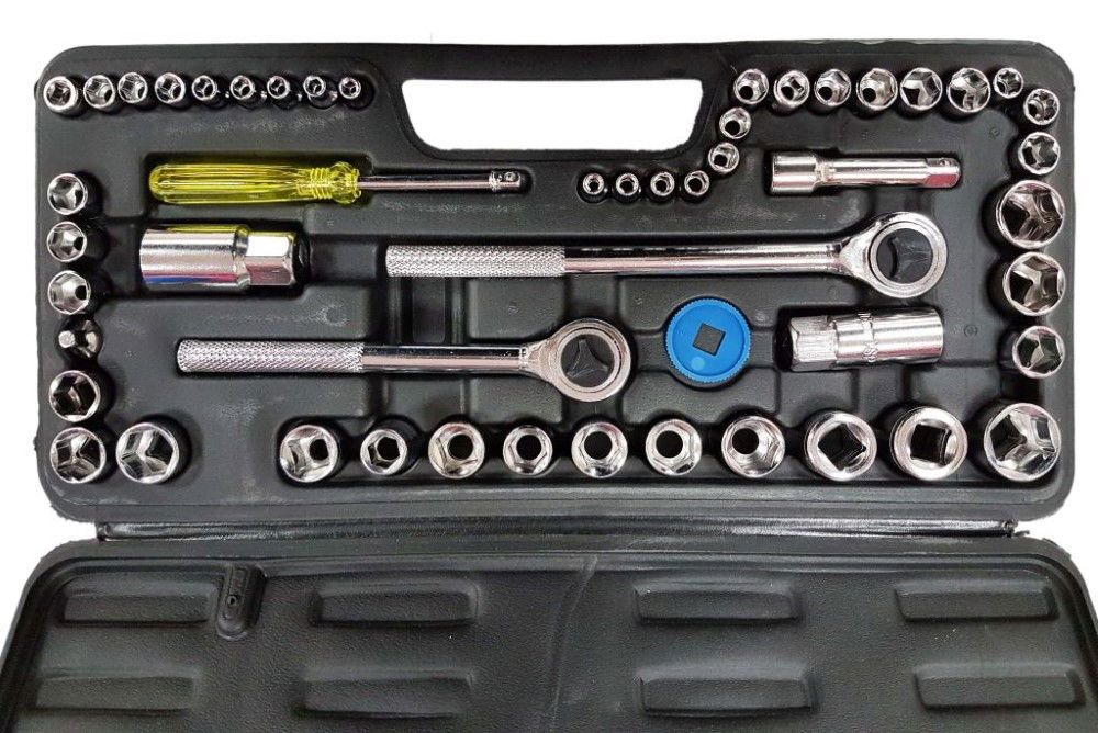 SOCKET SET 1/4" 3/8" 1/2" DRIVE 52 PIECES METRIC & AF - TOOLZONE KDPSS102 - Image 3