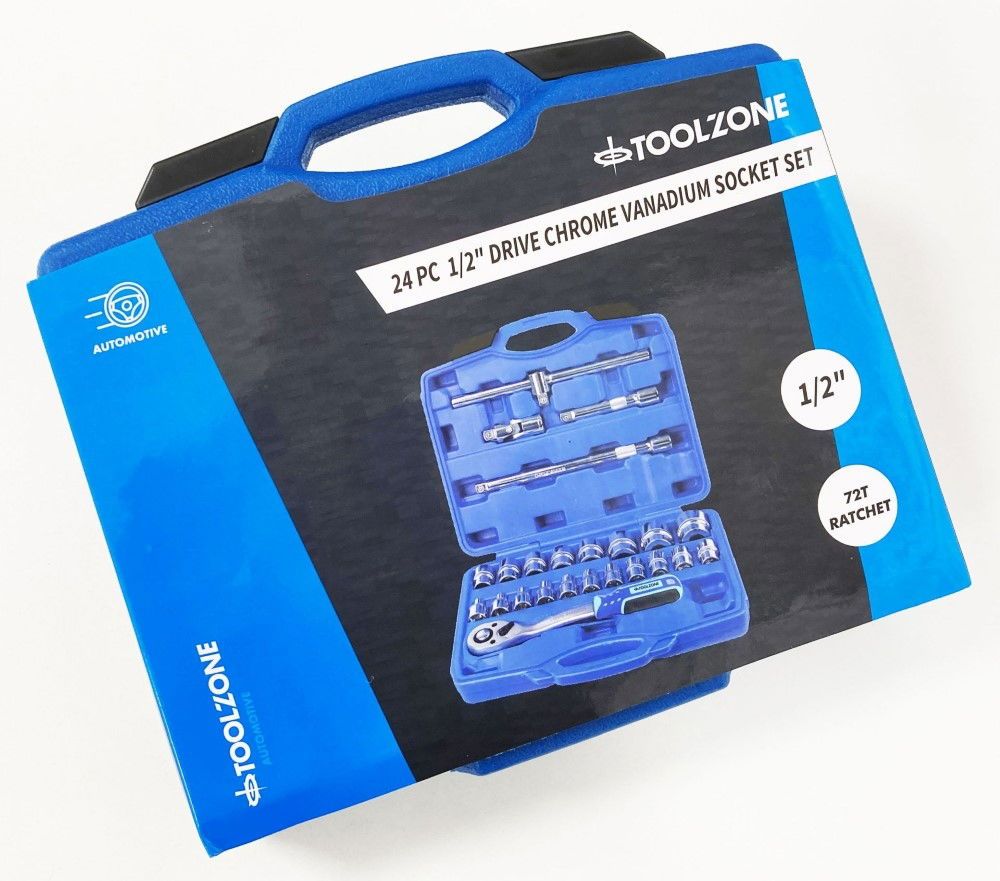 SOCKET SET 1/2" DRIVE PRO CRV 24 PIECES 10-24mm 27mm 30mm 32mm - TOOLZONE KDPSS108 - Image 4
