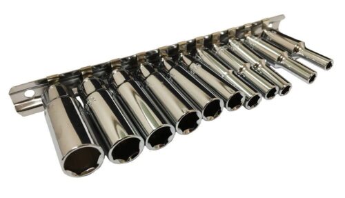 SOCKET SET 1/4″ DRIVE DEEP CRV 11 PIECES 4-13mm SINGLE HEX – TOOLZONE KDPSS096