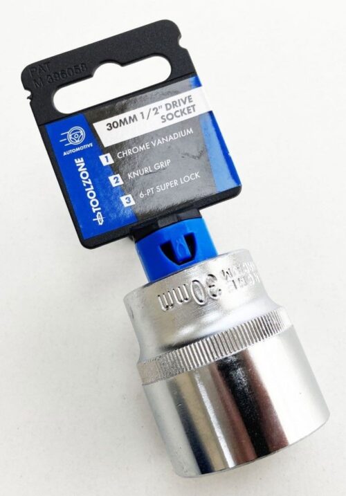 SOCKET 1/2″ DRIVE 30mm CRV SATIN SINGLE HEX – TOOLZONE KDPSS087