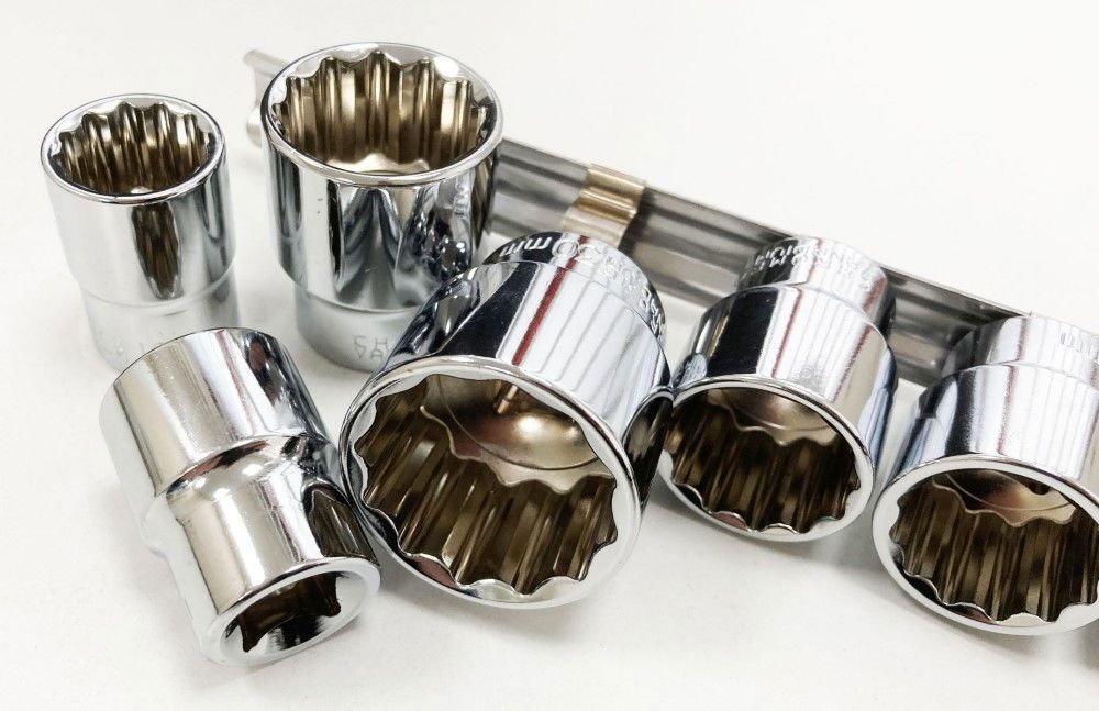 SOCKET SET 1/2" DRIVE SHALLOW CRV 17 PIECES 10-24mm 27mm 30mm BI HEX - TOOLZONE KDPSS095 - Image 5