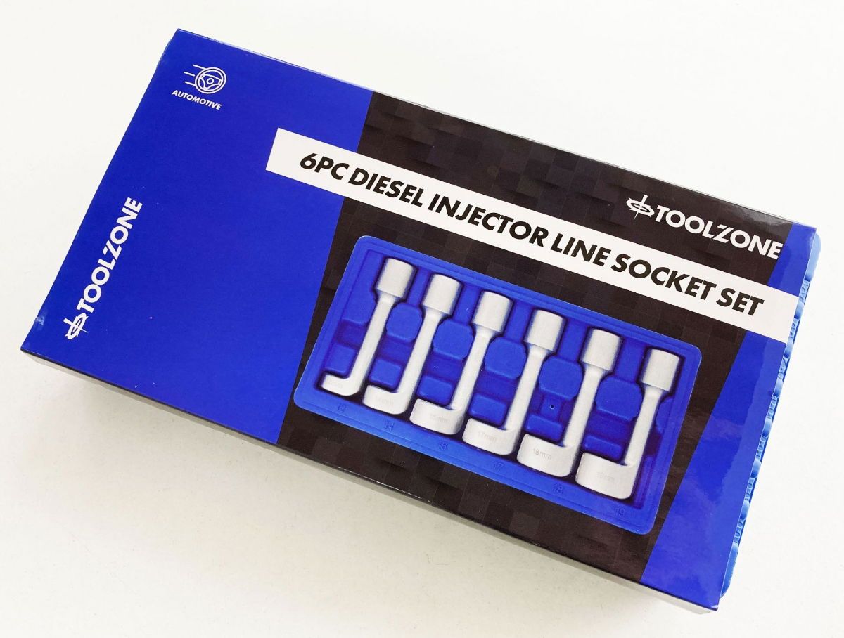 DIESEL INJECTOR LINE SOCKET SET 6pc 1/2" DRIVE 12-19mm - TOOLZONE KDPAU338 - Image 7