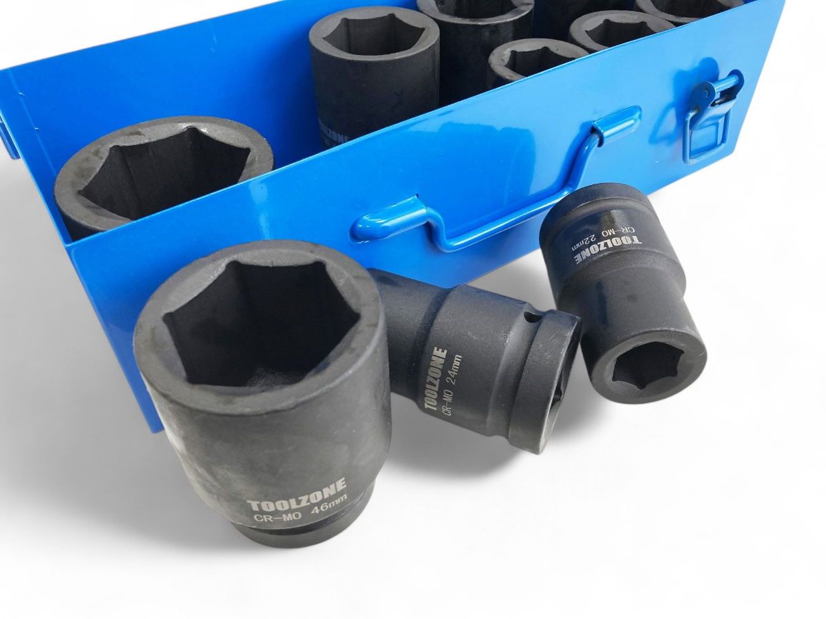 IMPACT SOCKET SET 1" DRIVE DEEP 10pc 22-50mm CHROME MOLYBDENUM - TOOLZONE KDPSS033 - Image 5