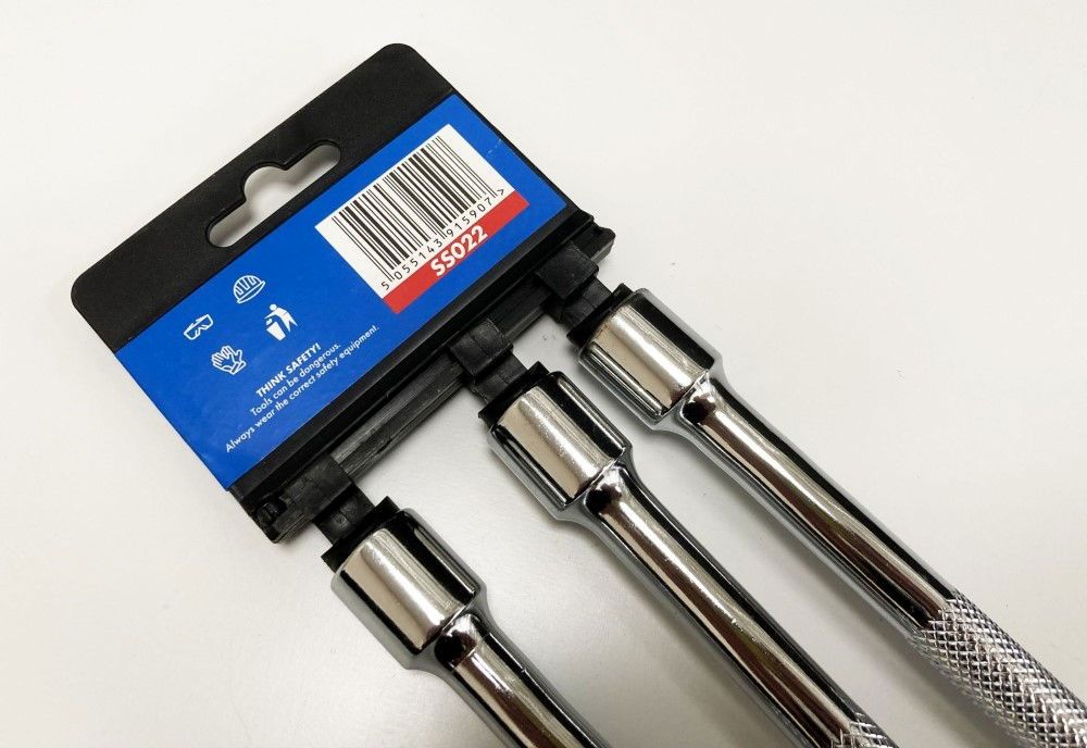 EXTENSION BAR SET 3/8" DRIVE 3pc 375mm 450mm 600mm 40CR STEEL - TOOLZONE KDPSS022 - Image 3
