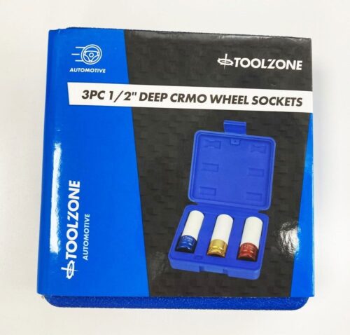 SOCKET SET 1/2″ DRIVE 3pc 17-19-21mm CHROME MOLYBDENUM PROTECTIVE SLEEVE – TOOLZONE KDPSS014