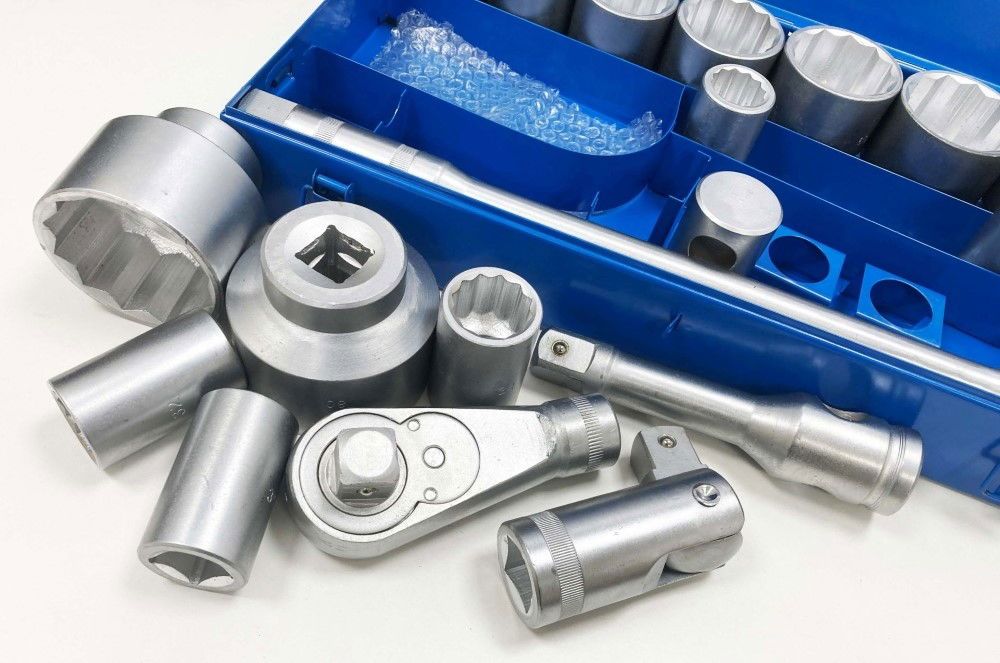 SOCKET SET 1" DRIVE 21pc 30-80mm WITH ACCESSORIES IN METAL CASE - TOOLZONE KDPSS020 - Image 6