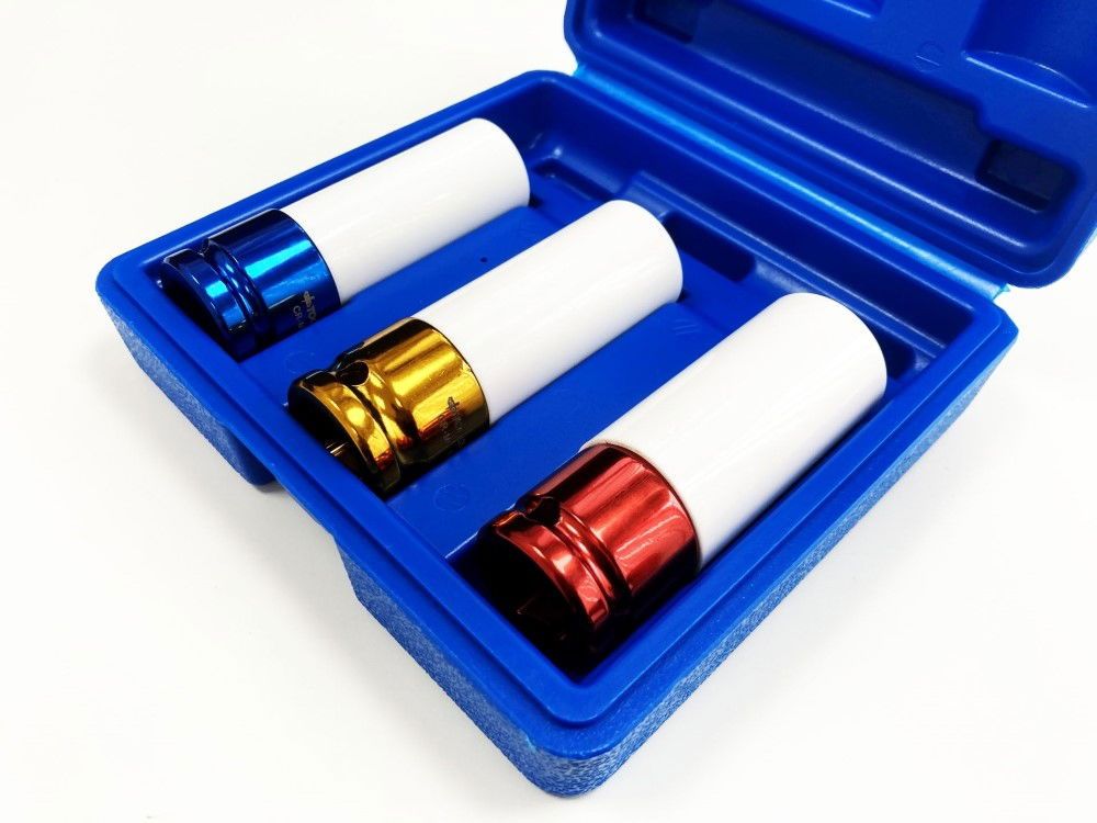 SOCKET SET 1/2" DRIVE 3pc 17-19-21mm CHROME MOLYBDENUM PROTECTIVE SLEEVE - TOOLZONE KDPSS014 - Image 4