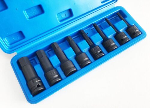 IMPACT HEX BIT SET METRIC 1/2″ DRIVE 8pc 5-19mm CHROME MOLYBDENUM – TOOLZONE KDPHX057