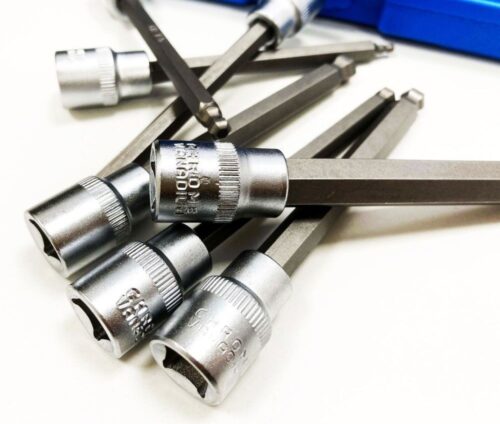 HEX BIT SET BALL END EXTRA LONG 7pc 110mm CHROME VANADIUM – TOOLZONE KDPHX056