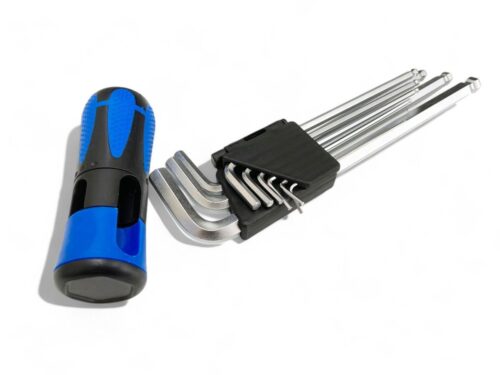 HEX KEY SET BALL END METRIC 9pc WITH HANDLE CHROME ALLOY – TOOLZONE KDPHX032