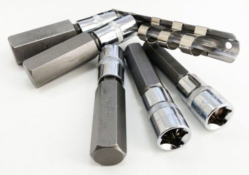 HEX BIT SET EXTRA LONG 1/2″ DRIVE 5pc H14-H24 100mm CHROME VANADIUM – TOOLZONE KDPHX015