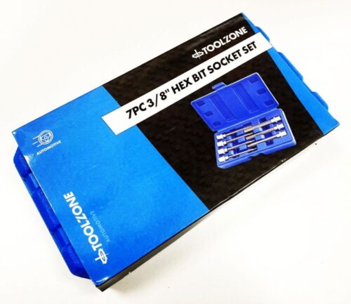 HEX BIT SET LONG 3/8″ DRIVE 7pc H3-H10 110mm CHROME VANADIUM – TOOLZONE KDPHX014