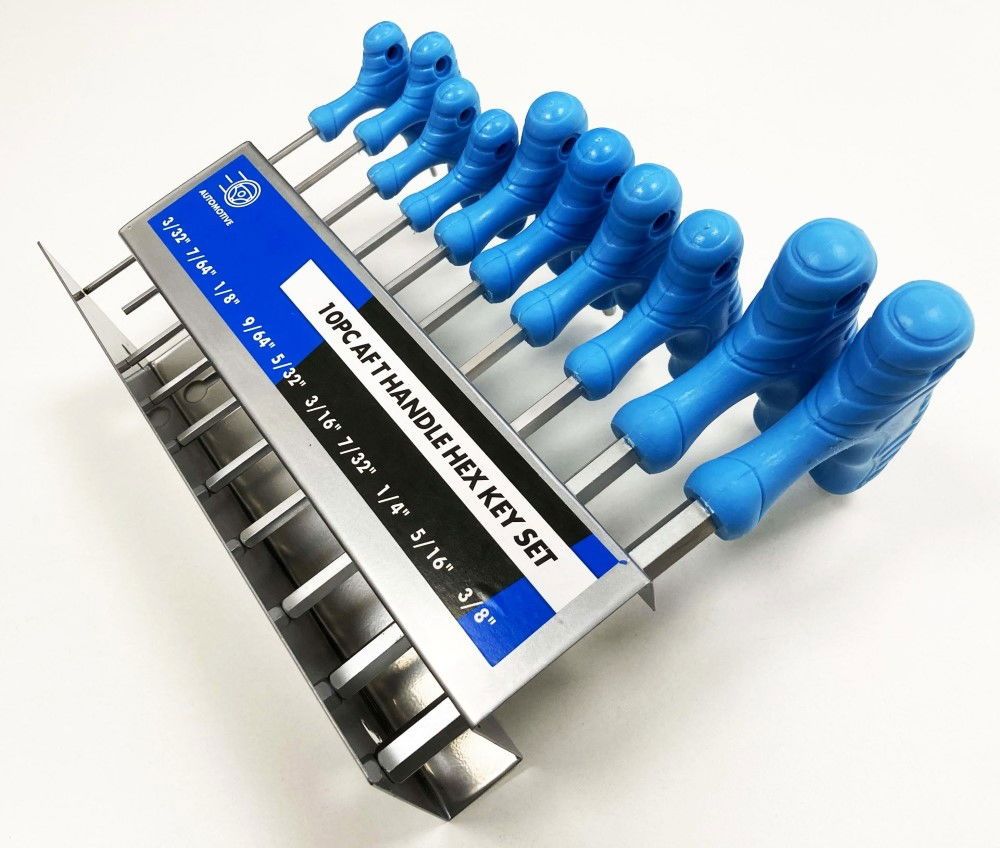 HEX KEY SET T HANDLE AF 10pc IN RACK CHROME VANADIUM - TOOLZONE KDPHX016 - Image 4