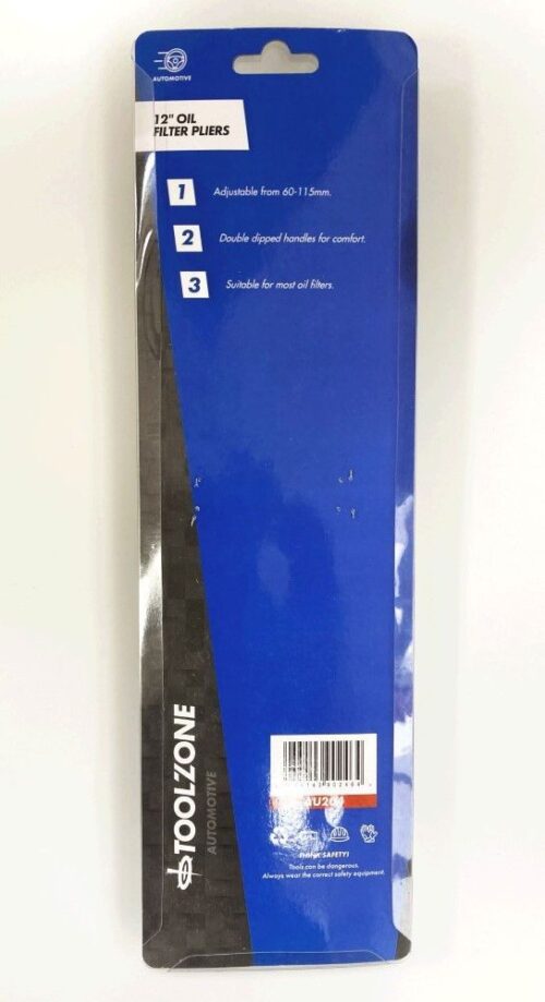 OIL FILTER PLIERS 12″ adjustable 60-115mm – TOOLZONE KDPAU204