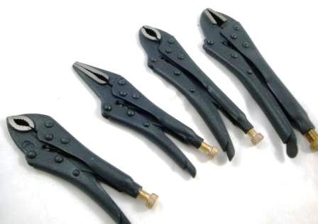 LOCK PLIERS SET BLACK 4 PIECE 5" 7" CURVED JAW 6" LONG NOSE 10" STRAIGHT JAW - TOOLZONE KDPWR132 - Image 2