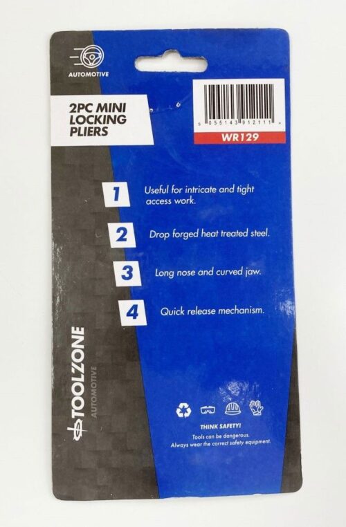 LOCKING PLIERS MINI 2 PIECE LONG NOSE CURVED JAW – TOOLZONE KDPWR129