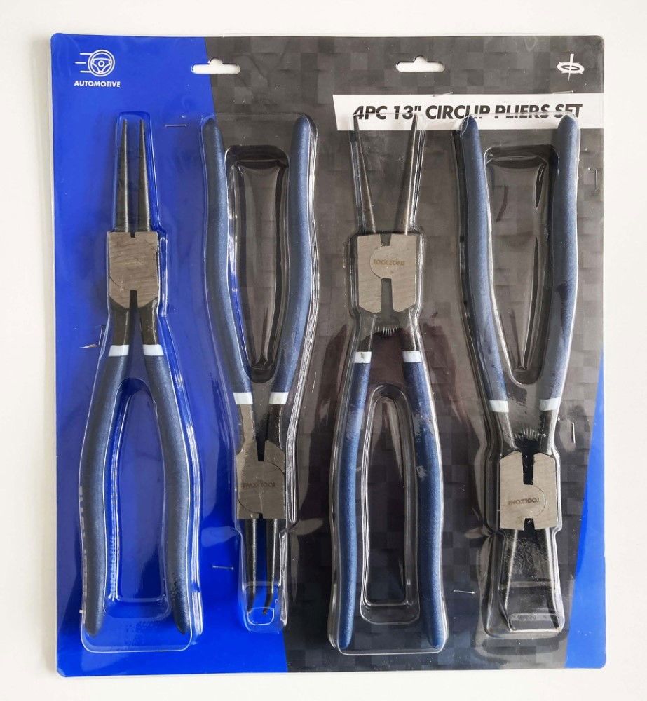 CIRCLIP PLIERS SET 4PC 13" INTERNAL AND EXTERNAL STRAIGHT AND BENT - TOOLZONE KDPPL243 - Image 2