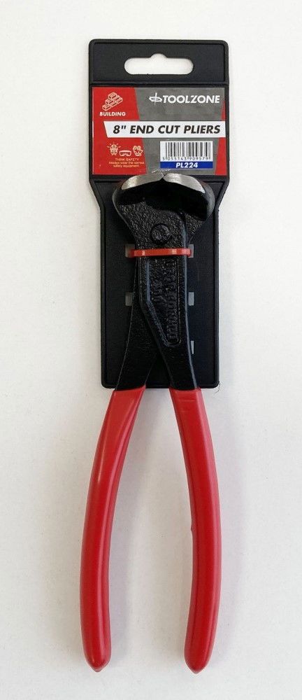 END CUT PLIERS 8″ RED PVC DIPPED HANDLES – TOOLZONE KDPPL224