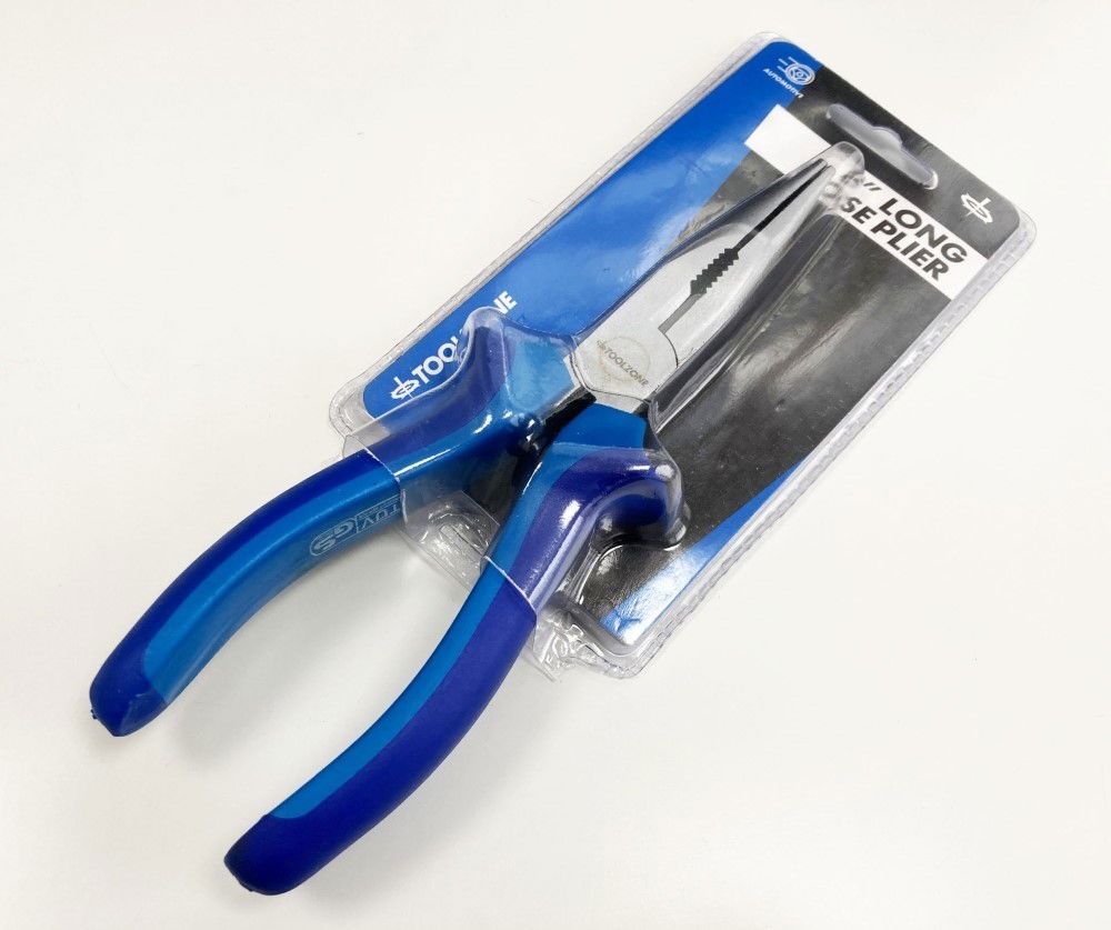 LONG NOSE PLIER HEAVY DUTY 8" SATIN FINISH DROP FORGED STEEL - TOOLZONE KDPPL205 - Image 2