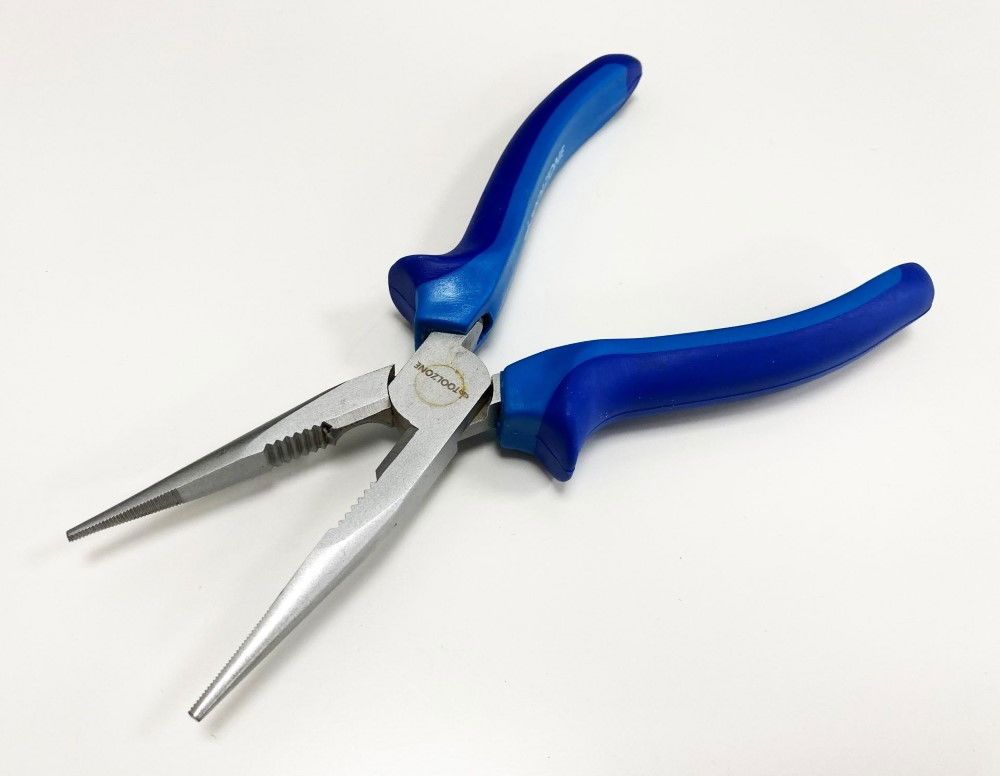 LONG NOSE PLIER HEAVY DUTY 8" SATIN FINISH DROP FORGED STEEL - TOOLZONE KDPPL205